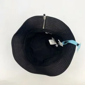 Loewe Black Leather & Cotton Fishermans Hat With Logo Patch Zip Detail & Quilted Loewe | Accessories | Loewe Black Leather Cotton Fishermans  main image 2